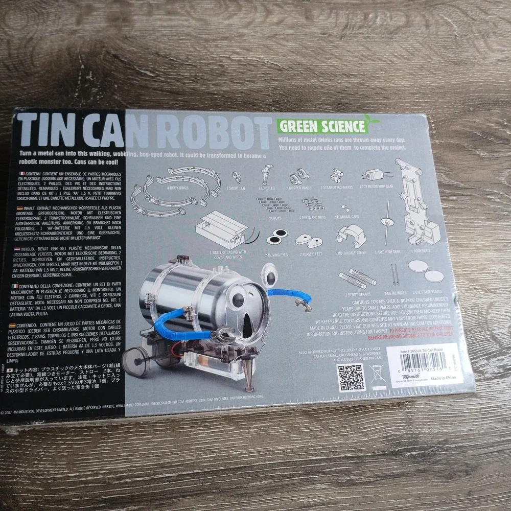 TIN CAN ROBOT KIT~GREEN‎ SCIENCE KIT~BRAND NEW~SEALED BOX ZB